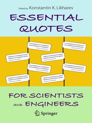 cover image of Essential Quotes for Scientists and Engineers